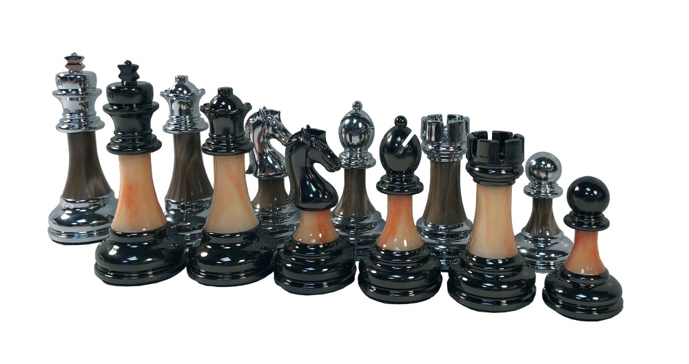Classic Staunton Acrylic & Metal Heavy Chess Pieces