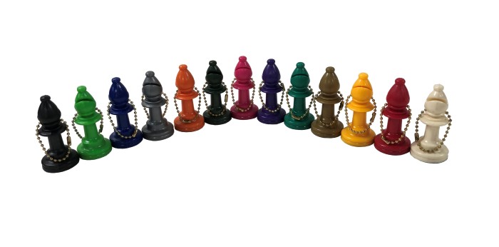 Bishop Chess Keychain - Plastic  - Full Size - Color Choice
