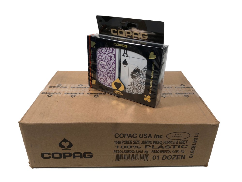 Poker Super Index 1546 Purple/Gray Case COPAG Playing Cards