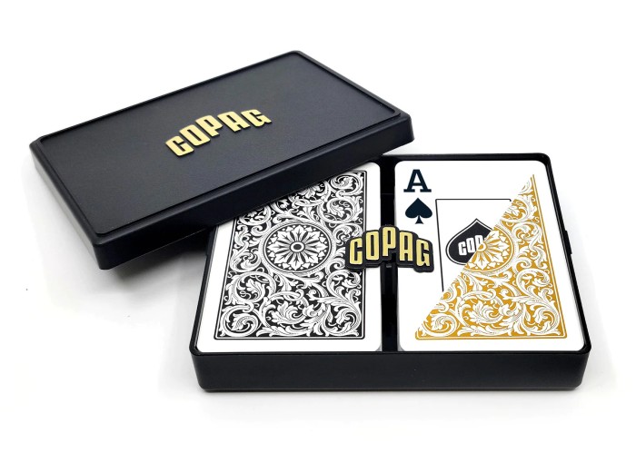 Bridge Super Index 1546 Black & Gold COPAG Playing Cards Plastic