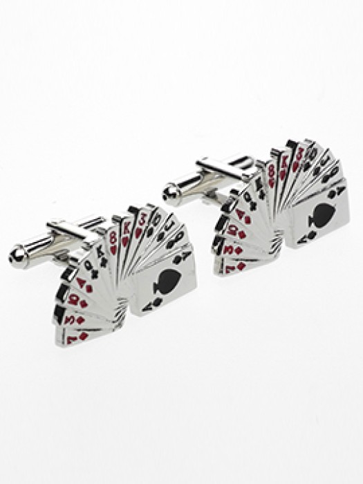Cards Cufflink - Chrome