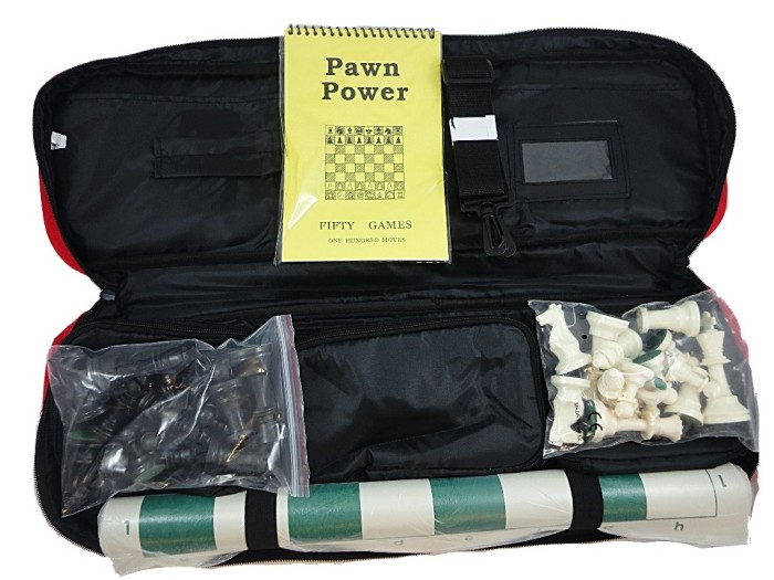 CHESS TOURNAMENT TRAVEL COMBO - Bag - Board - Pieces - Scorebook