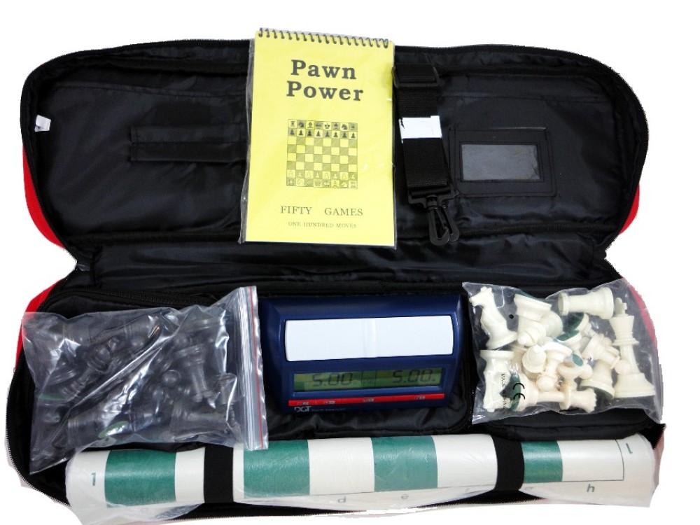 Tournament CHESS COMBO: Clock, Bag, Board. Pieces, DGT NA Chess Clock